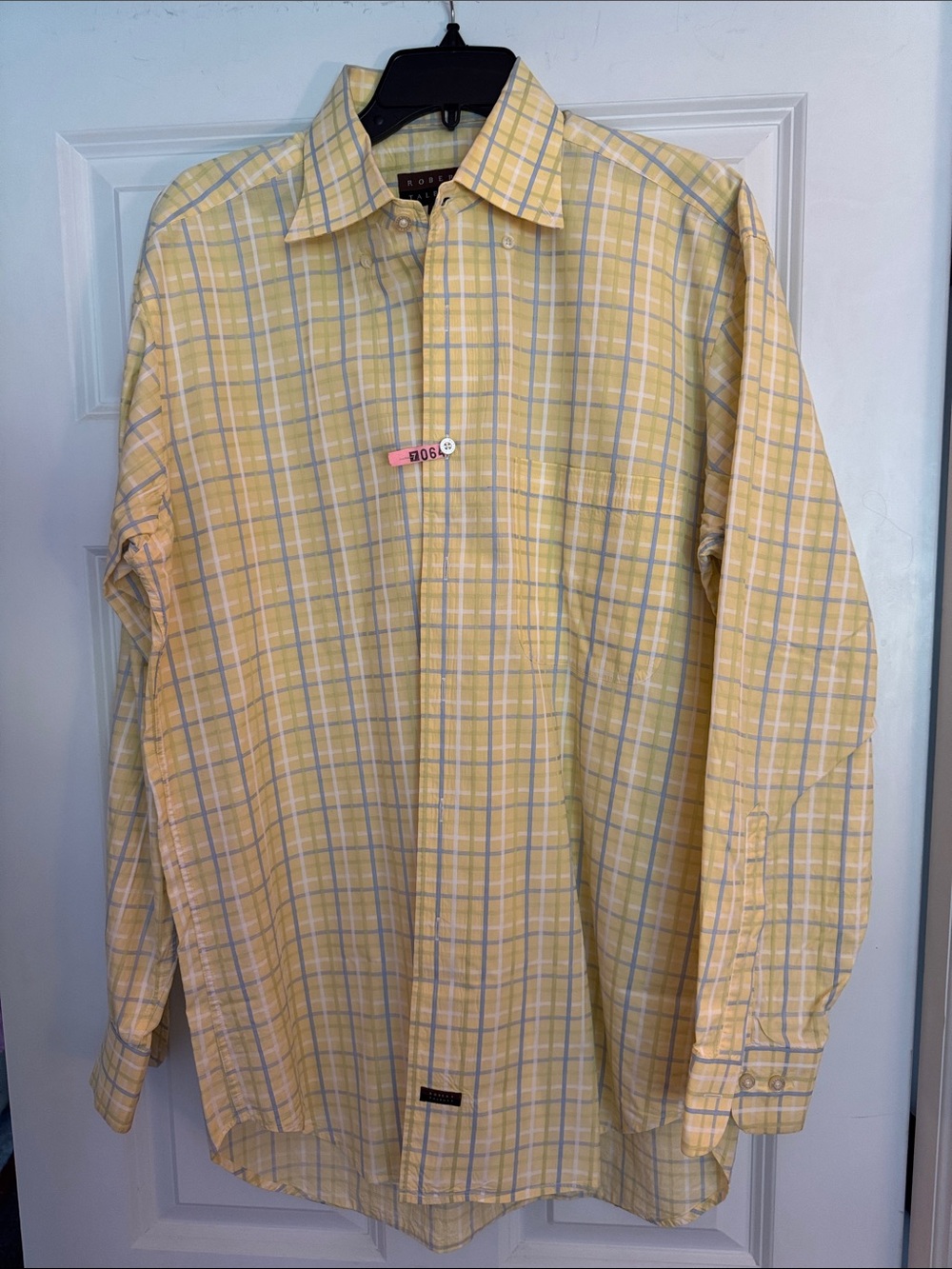 Robert Talbott Yellow Plaid Dress Shirt